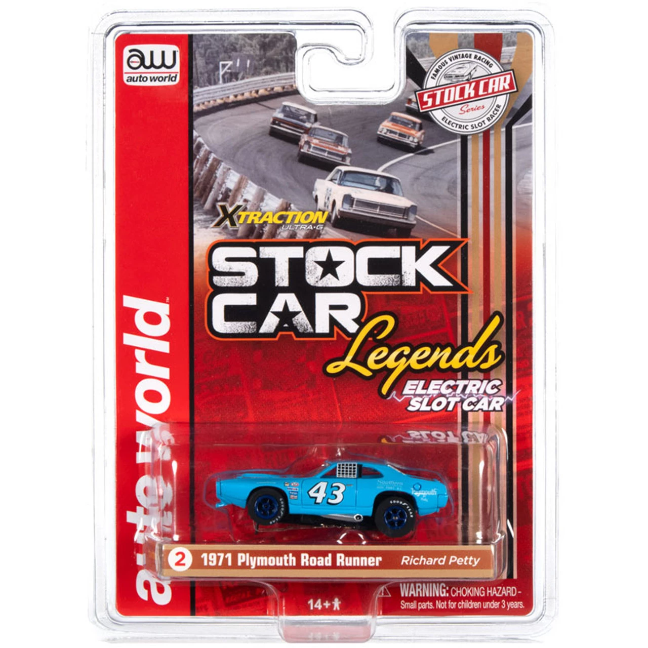 Auto World 1971 Plymouth Road Runner Richard Petty Stock Car Legends Xtraction HO Slot Car - Image 2
