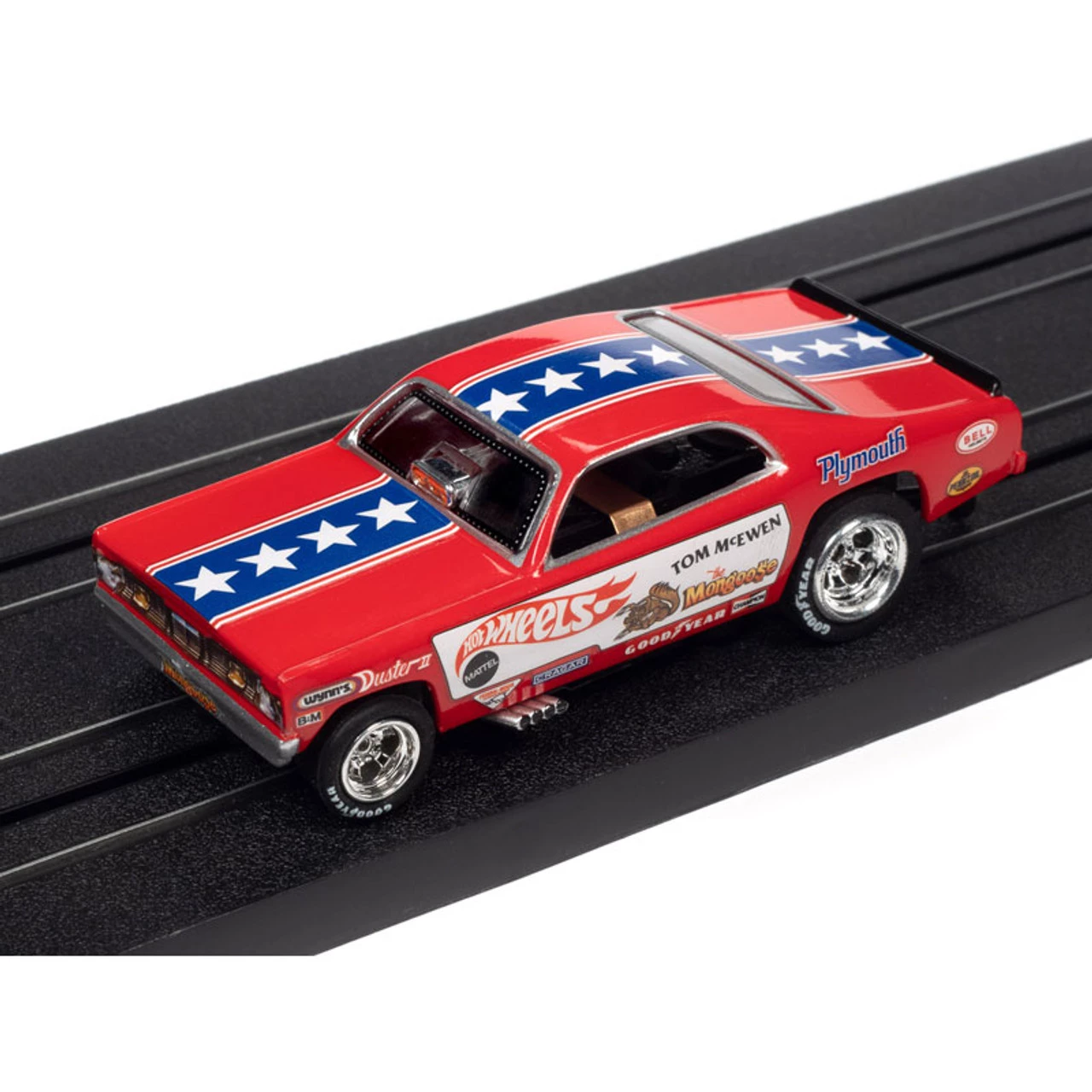 Auto World Tom "The Mongoose" McEwen 1970 Plymouth Duster Funny Car 4Gear HO Scale Slot Car - Image 3