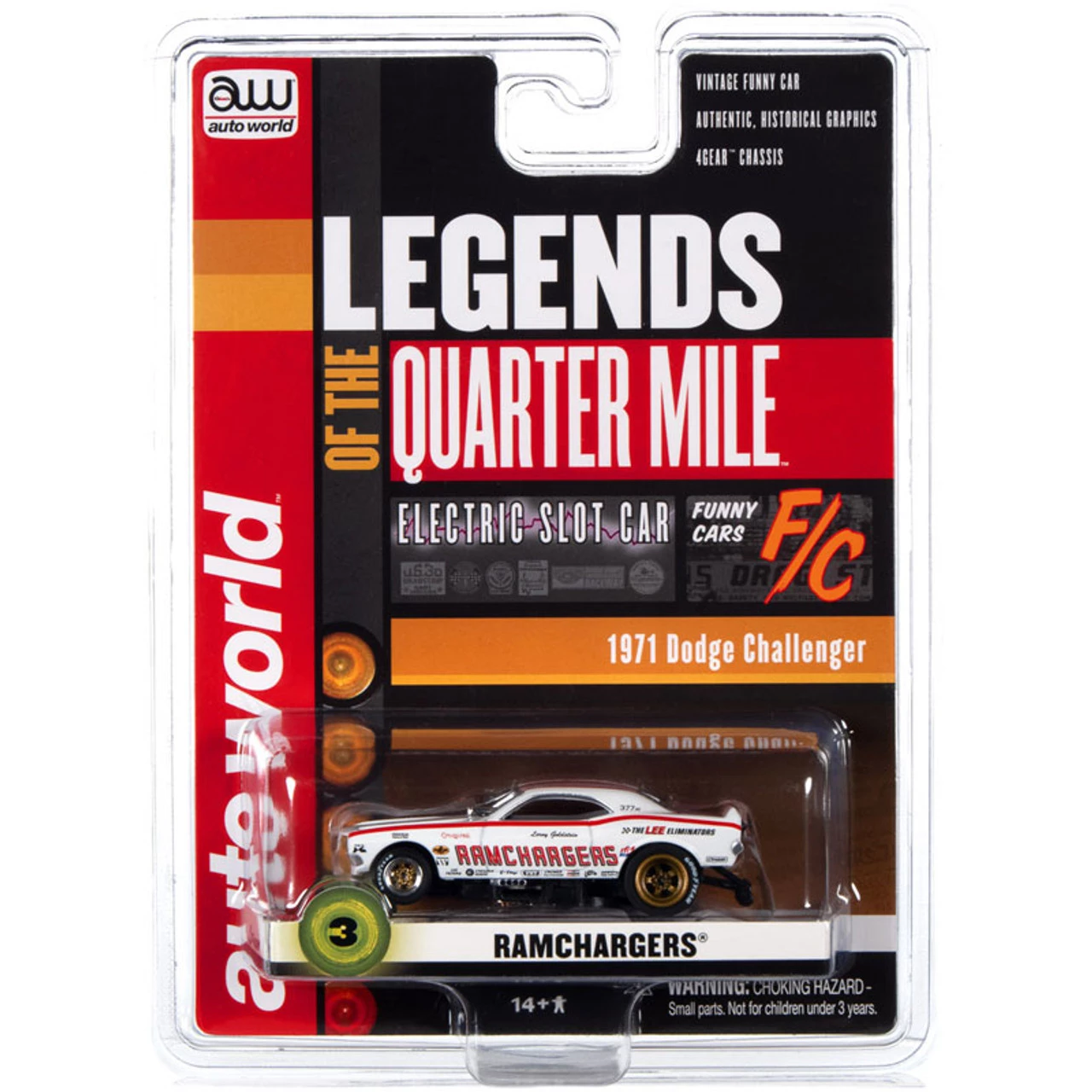 Auto World Ramchargers 1970 Dodge Challenger Funny Car 4Gear HO Scale Slot Car - Image 4