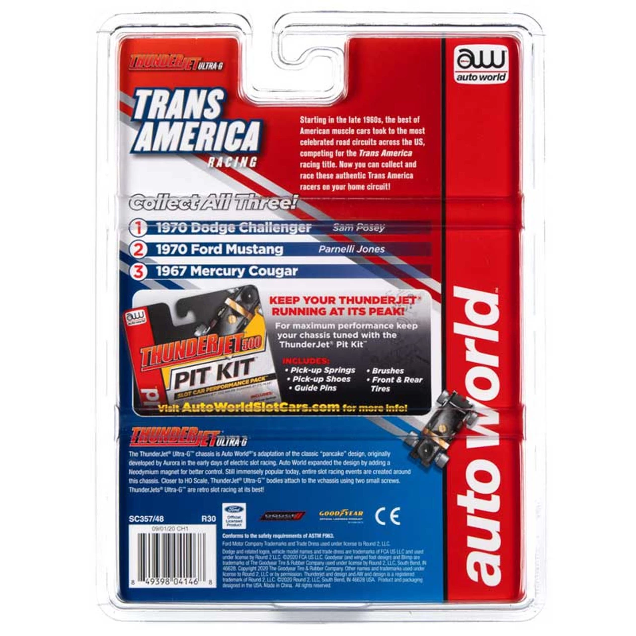 Auto World 1967 Mercury Cougar Trans America Racing Thunderjet HO Slot Car - Image 5