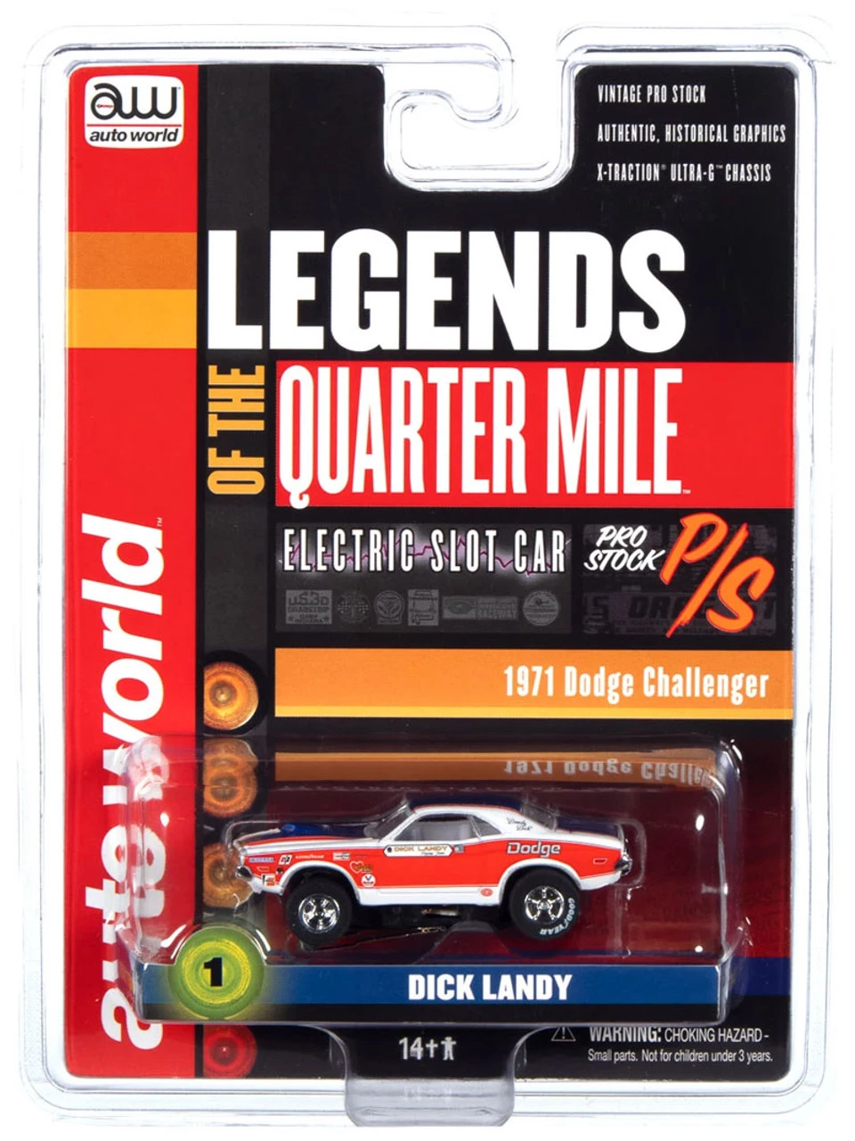 Auto World 1971 Dodge Challenger Dick Landy Legends of the 1/4 Mile X-Traction HO Slot Car - Image 2