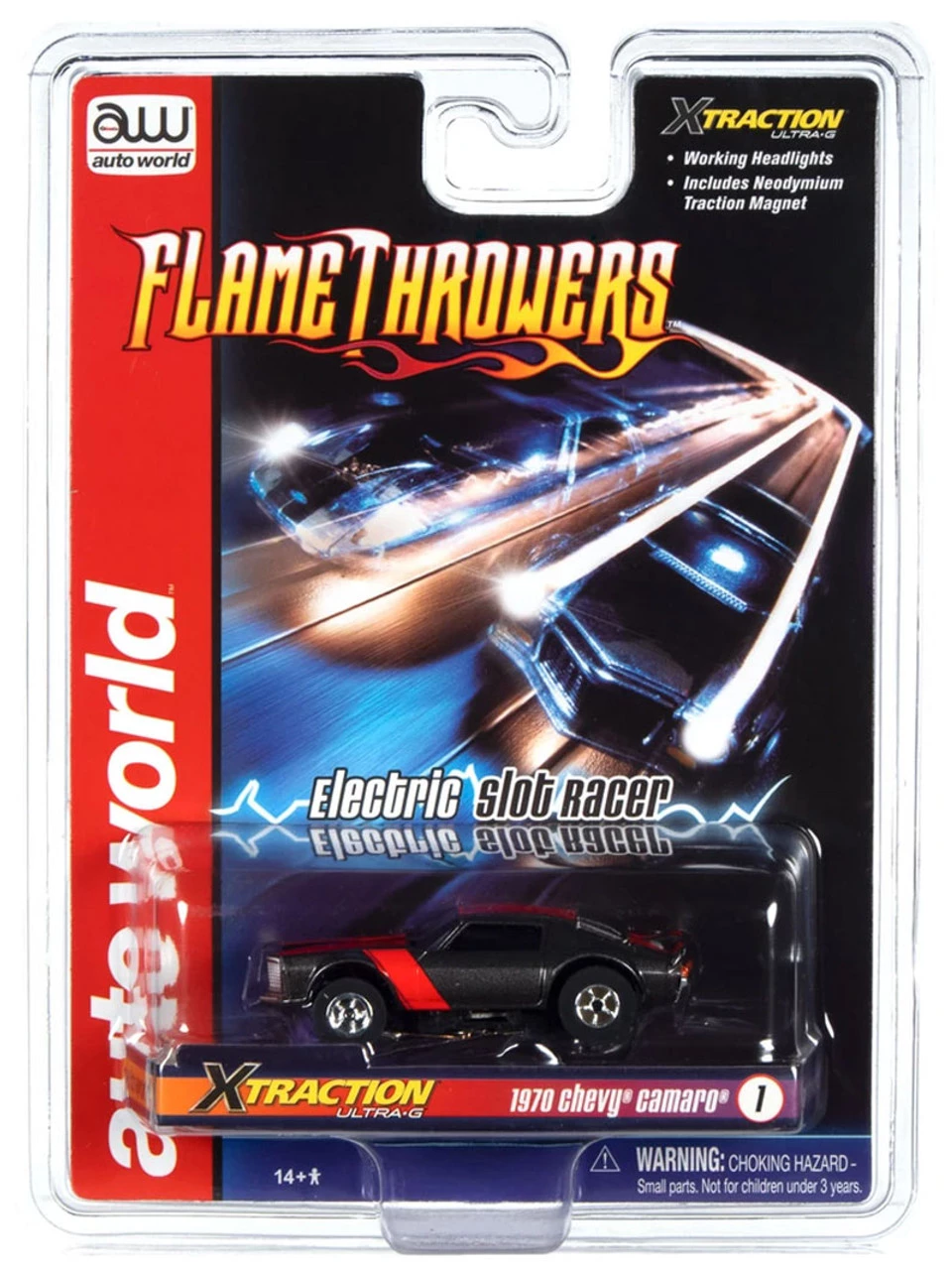 Auto World 1971 Chevrolet Camaro (Orange/Gray) X-Traction Flamethrowers R33 HO Slot Car - Image 5