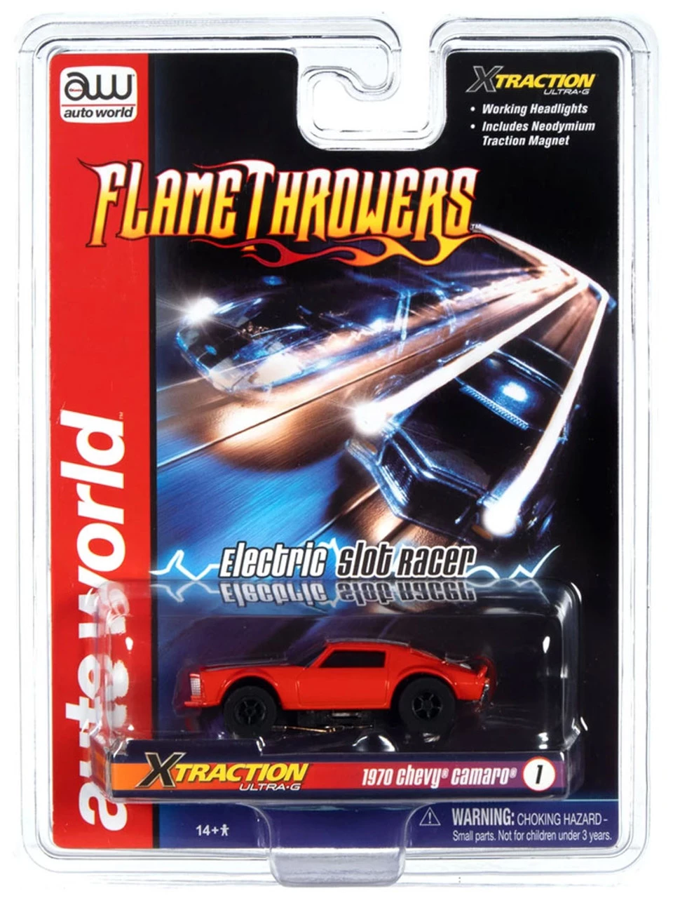 Auto World 1971 Chevrolet Camaro (Orange) X-Traction Flamethrowers R33 HO Slot Car - Image 5