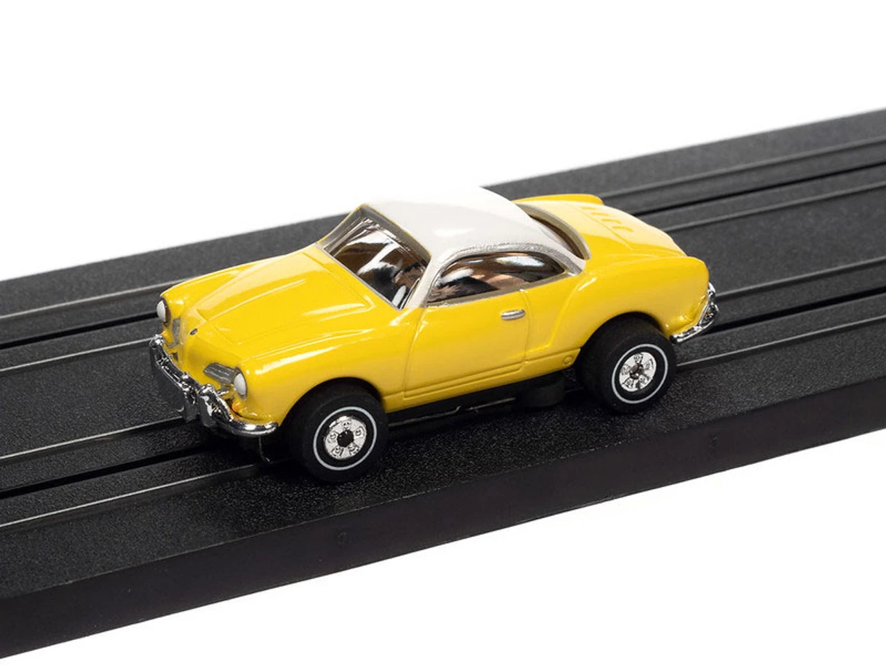 Auto World 1963 Volkswagen Karmann Ghia (Yellow) Thunderjet HO Slot Car - Image 2