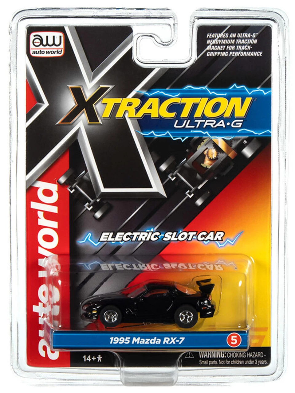 Auto World 1995 Mazda RX-7 (Black) X-Traction R34 HO Slot Car - Image 4
