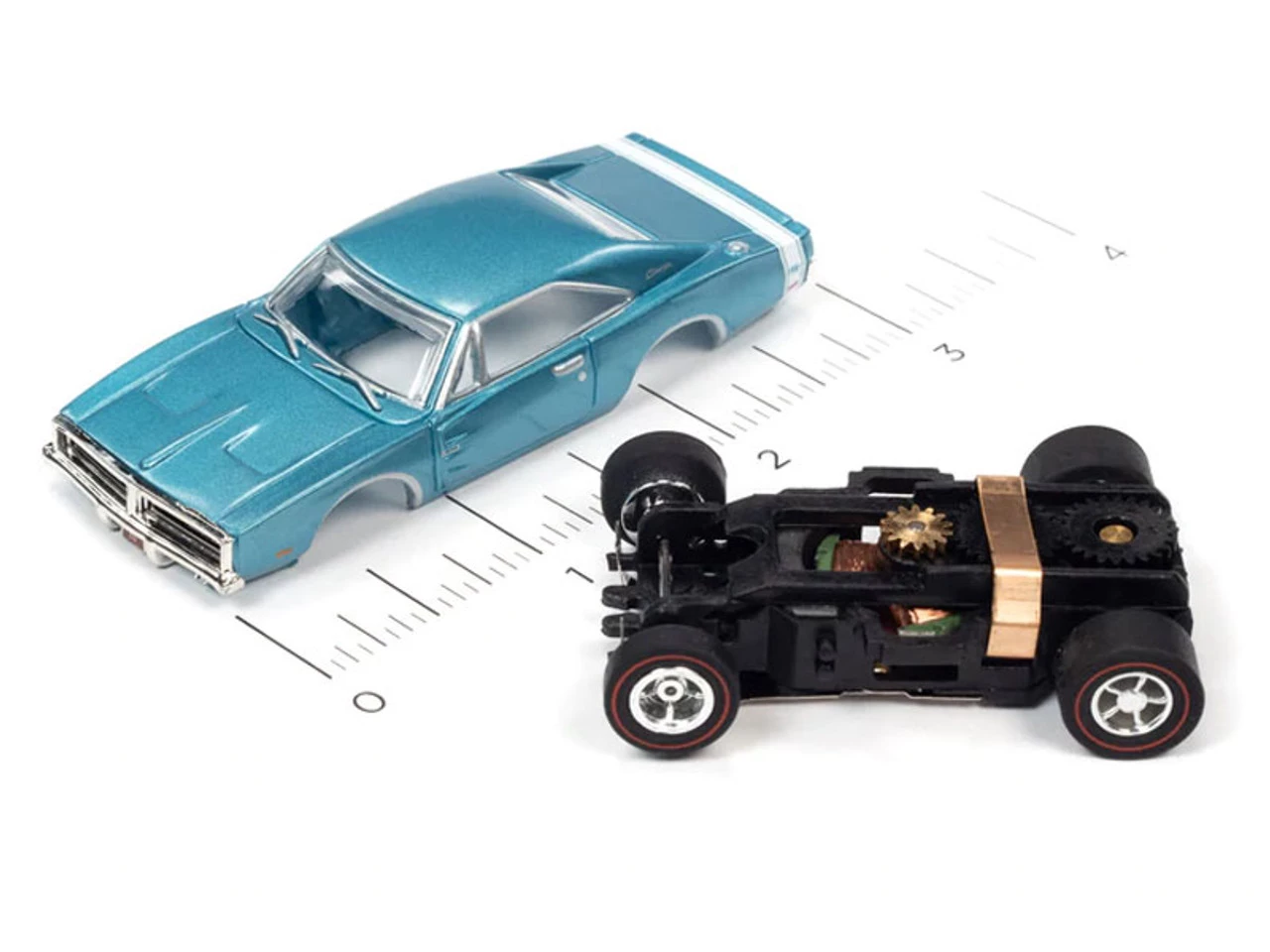 Auto World 1969 Dodge Charger (Blue) X-Traction R35 HO Slot Car - Image 3