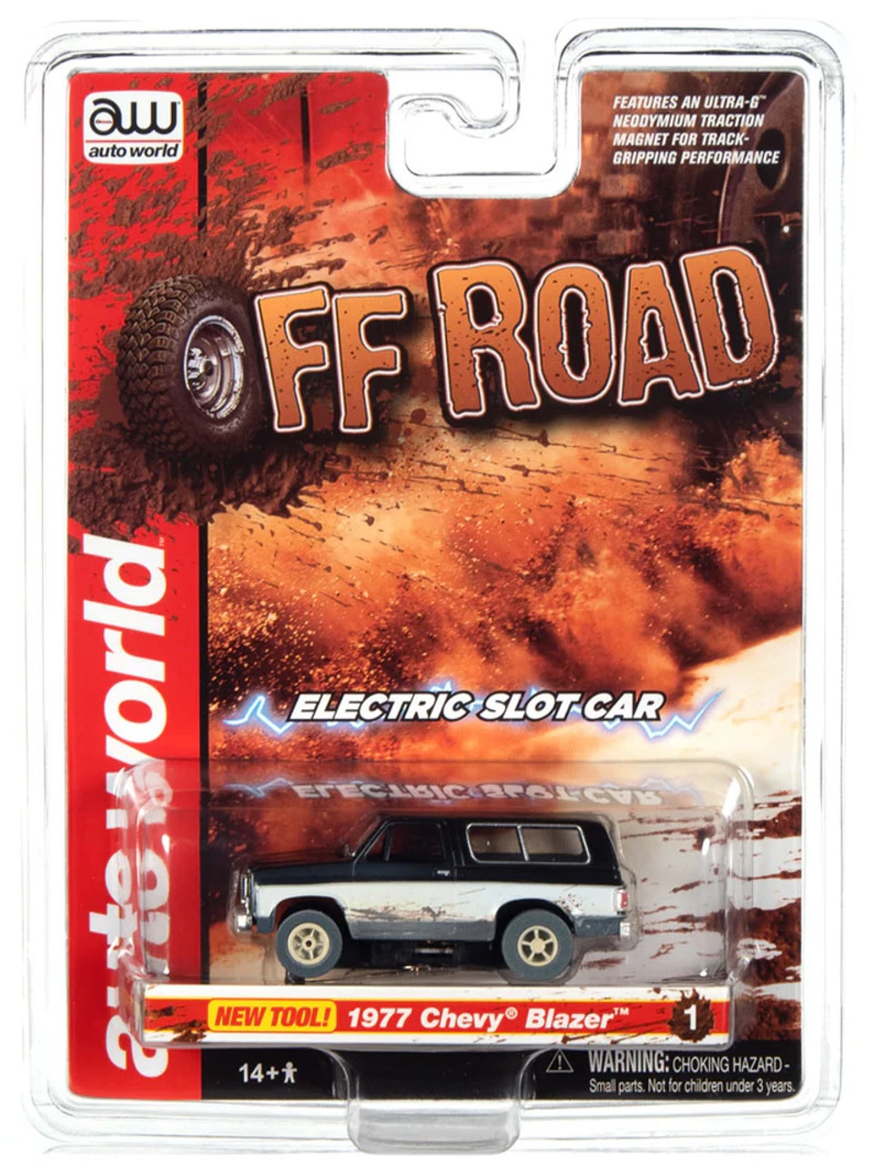 Auto World 1977 Chevrolet Blazer (Black/White) X-Traction R1 HO Slot Car - Image 4