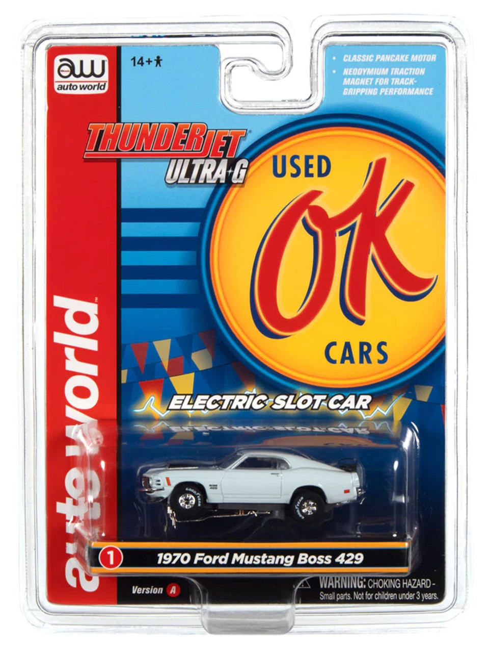 Auto World 1970 Ford Mustang Boss 429 (Blue) Thunderjet HO Slot Car - Image 4