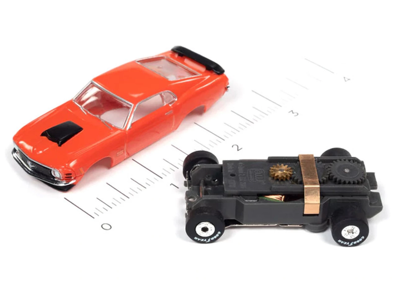 Auto World 1970 Ford Mustang Boss 429 (Orange) Thunderjet HO Slot Car - Image 3
