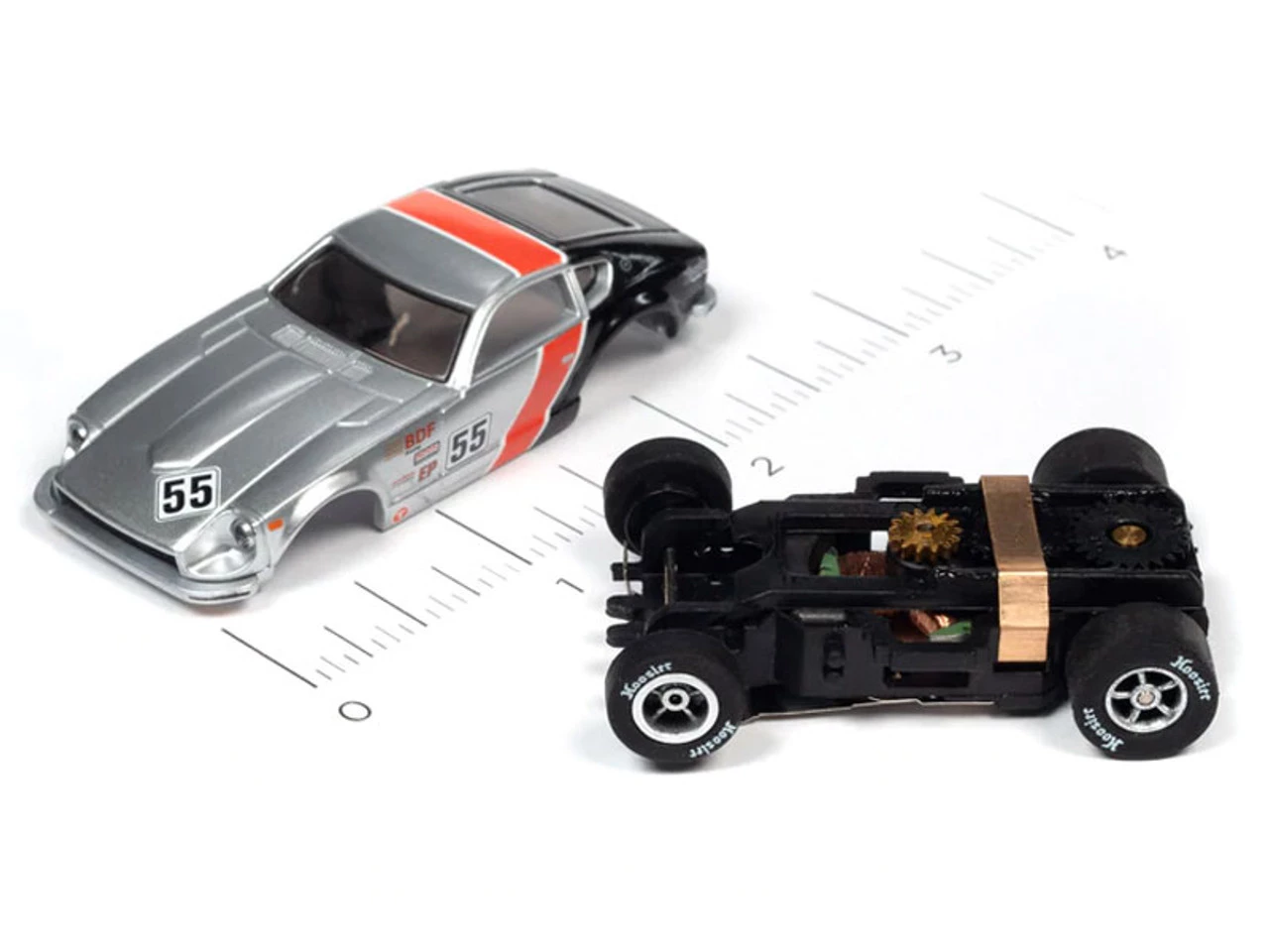 Auto World 1973 Datsun 24OZ (Silver/Red/Black) Import Heat X-Traction HO Slot Car - Image 3