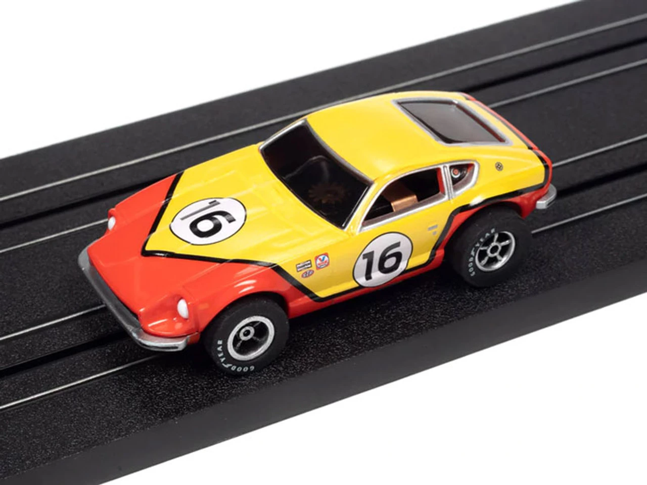 Auto World 1973 Datsun 24OZ (Yellow/Red) Import Heat X-Traction HO Slot Car - Image 2