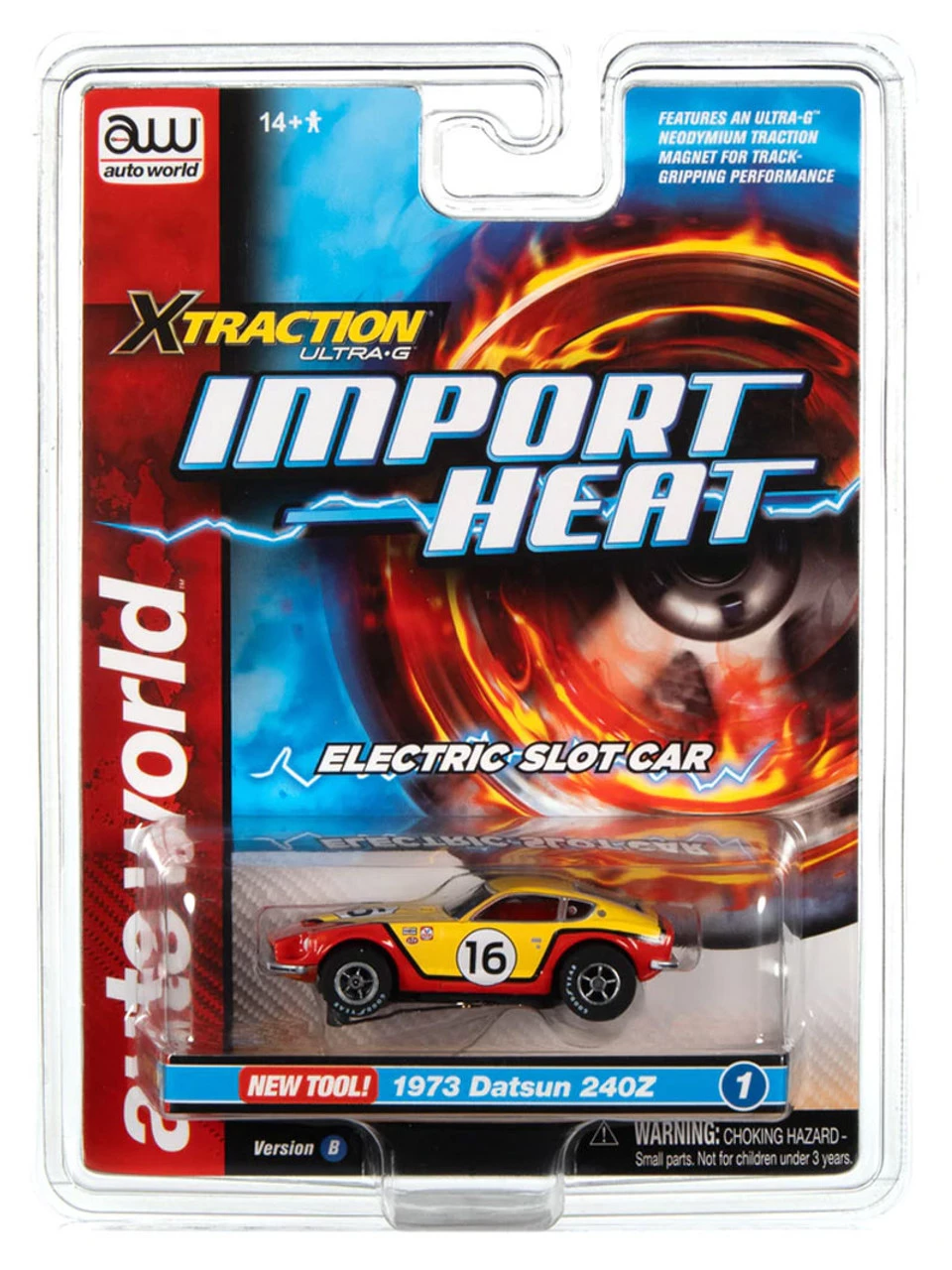 Auto World 1973 Datsun 24OZ (Yellow/Red) Import Heat X-Traction HO Slot Car - Image 4