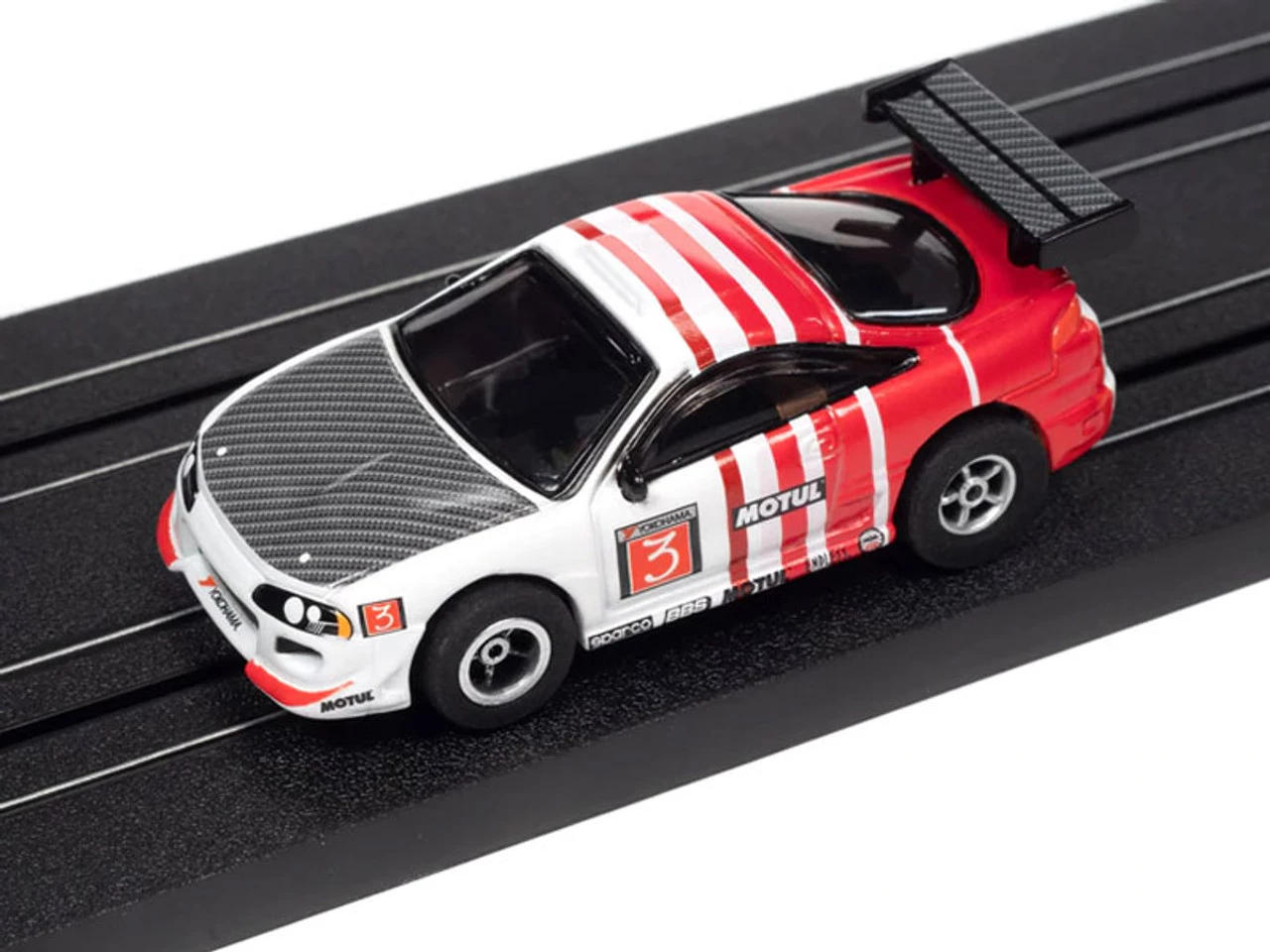Auto World 1995 Mitsubishi Eclipse (White/Red) Import Heat X-Traction HO Slot Car - Image 2