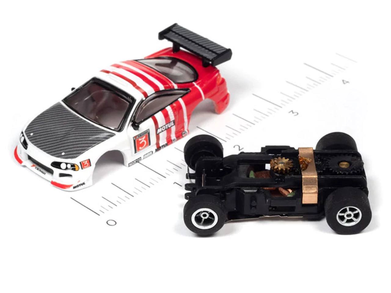 Auto World 1995 Mitsubishi Eclipse (White/Red) Import Heat X-Traction HO Slot Car - Image 3