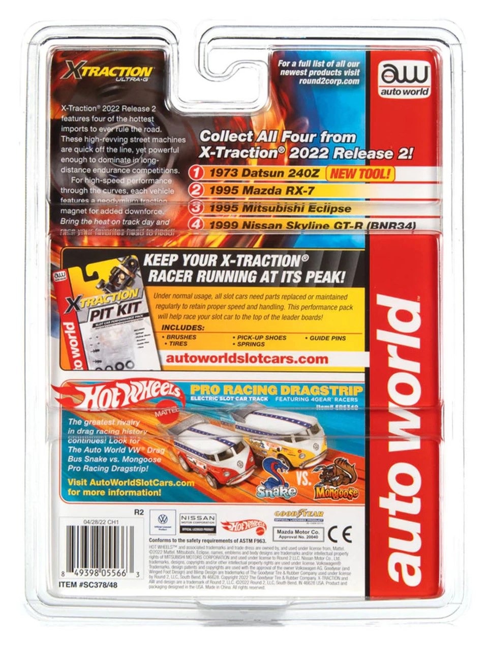 Auto World 1995 Mitsubishi Eclipse (White/Red) Import Heat X-Traction HO Slot Car - Image 5