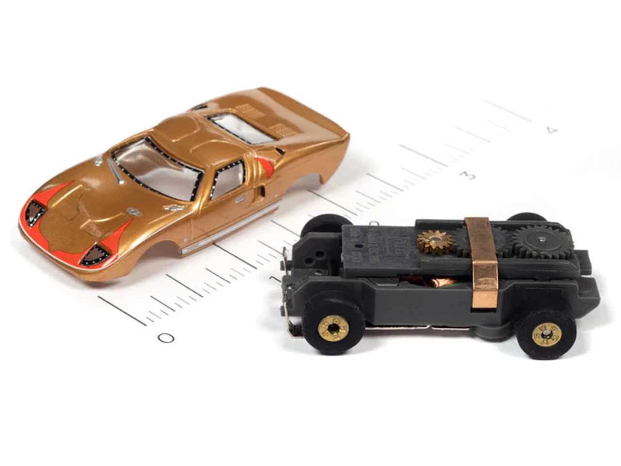 Auto World 1966 Ford GT40 (Gold) Cars N Coffee Thunderjet HO Slot Car - Image 3