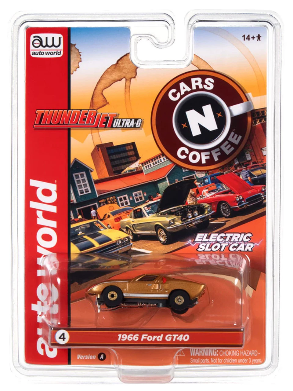 Auto World 1966 Ford GT40 (Gold) Cars N Coffee Thunderjet HO Slot Car - Image 4