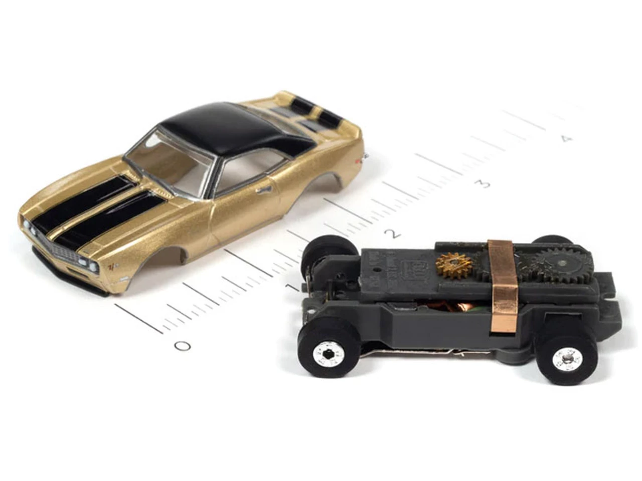 Auto World 1968 Chevrolet Camaro Z/28 (Gold) Cars N Coffee Thunderjet HO Slot Car - Image 3