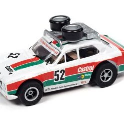Auto World 1975 Ford Escort Mk1 (Red, Green, White) Rally World Stage X-Traction HO Slot Car
