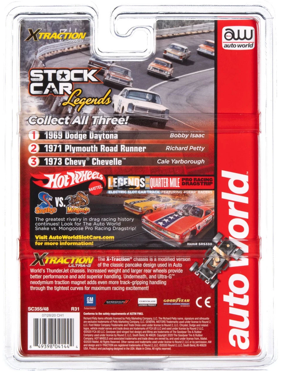 Auto World 1971 Plymouth Road Runner Richard Petty Stock Car Legends Xtraction HO Slot Car - Image 3