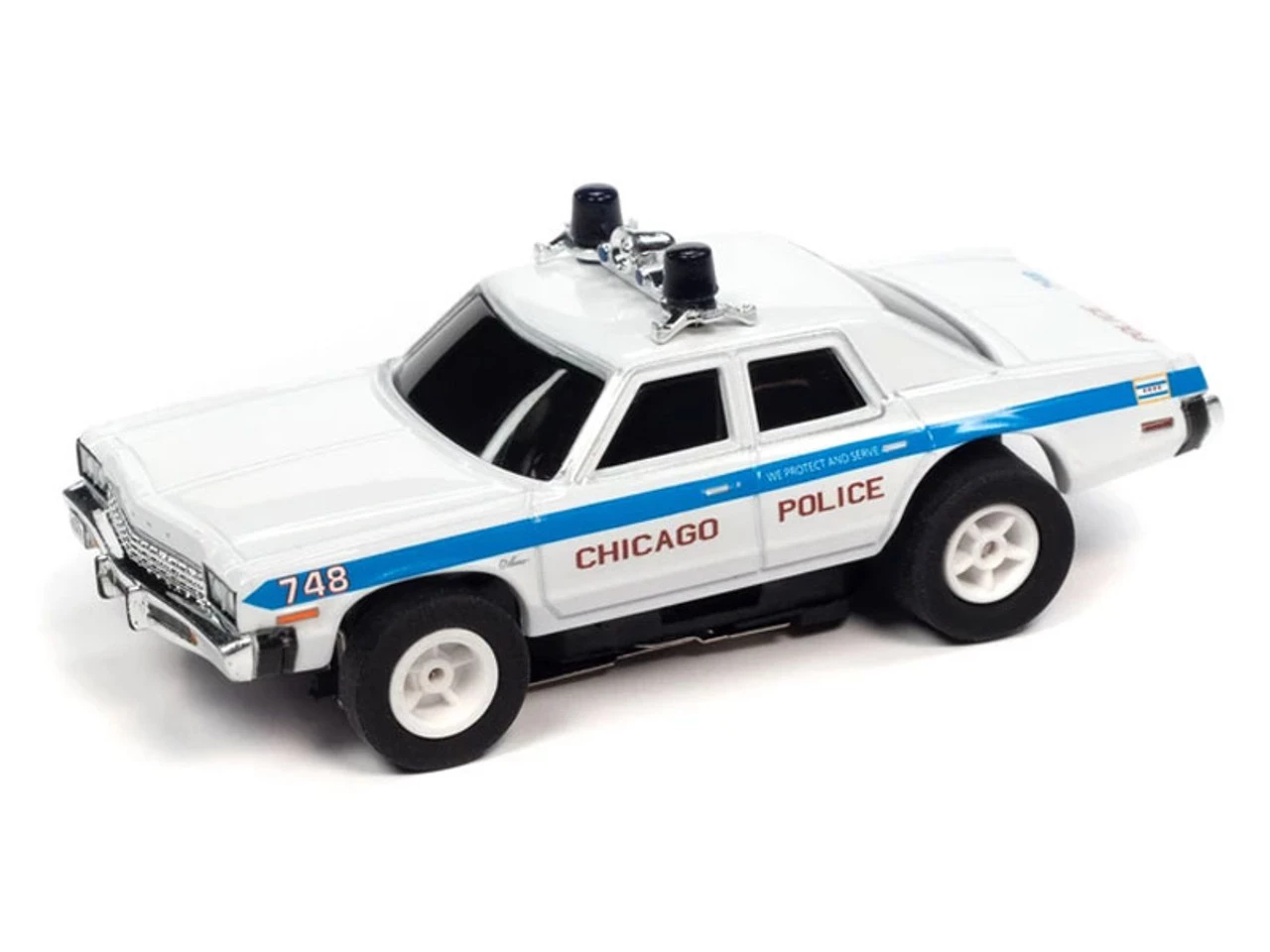 Auto World 1974 Dodge Monoco Chicago Police Blues Brothers X-Traction R36 HO Slot Car