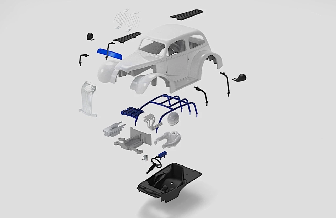 Pioneer 1937 Chevy Sedan Legends Racer Paint It Yourself PIY Kit 1/32 Slot Car - Image 3