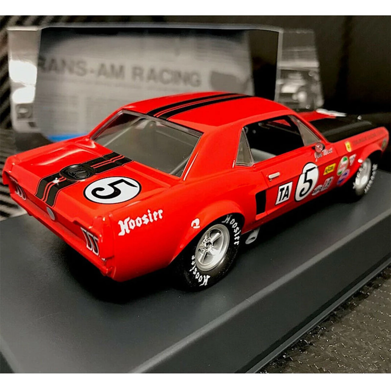 Pioneer 1968 Mustang Notchback T/A, RED #5 Jim West 1/32 Slot Car - Image 3