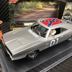 Pioneer 1969 Dodge Charger 'General Lee' SILVER 1/32 Slot Car - DEALER SPECIAL