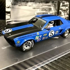 Pioneer 1968 Mustang Notchback T/A, Blue #5 1/32 Slot Car - DEALER SPECIAL