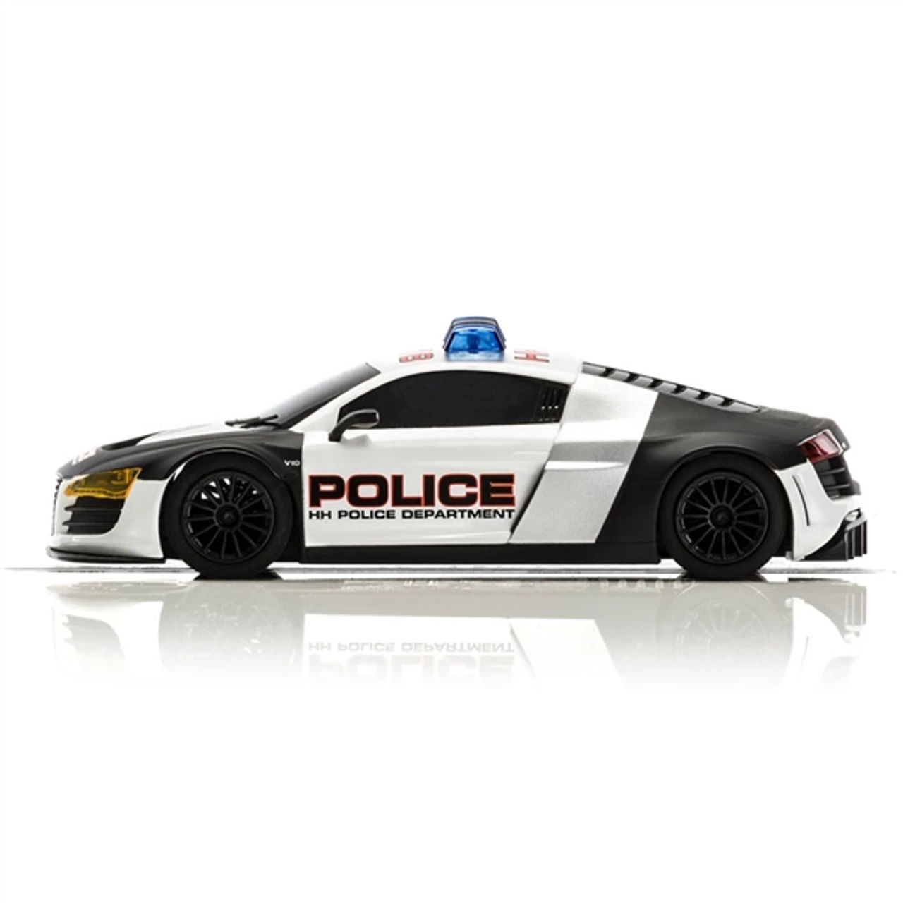Scalextric Audi R8 HH Police Car Black & White 1/32 Slot Car - Image 2