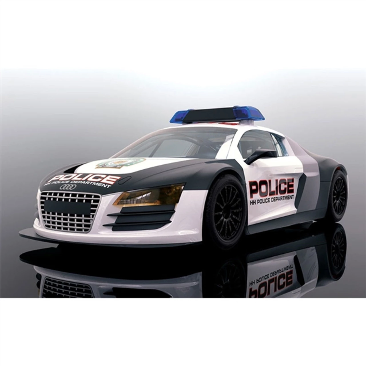 Scalextric Audi R8 HH Police Car Black & White 1/32 Slot Car - Image 3