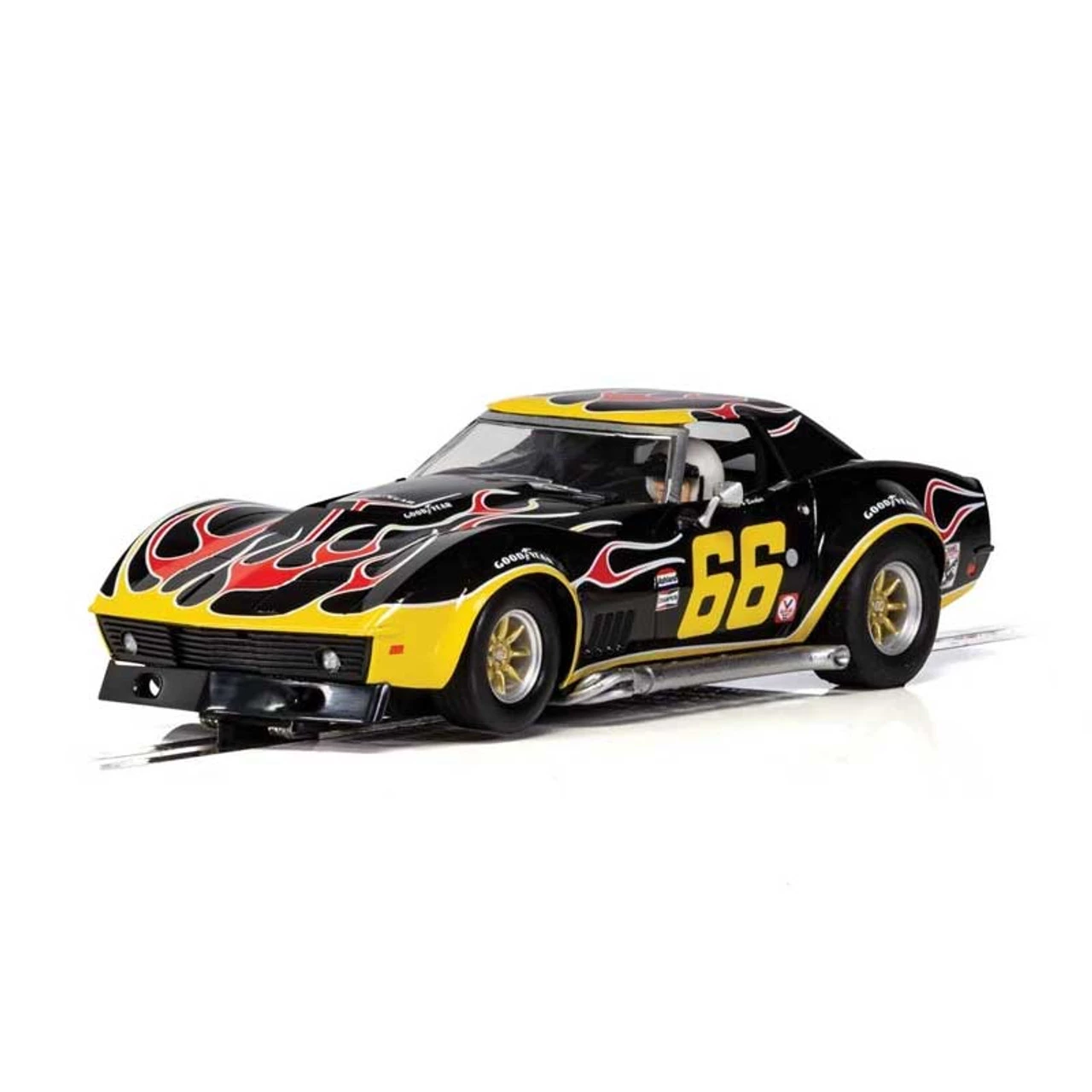 Scalextric Chevrolet Corvette No 66 Flames 1/32 Slot Car