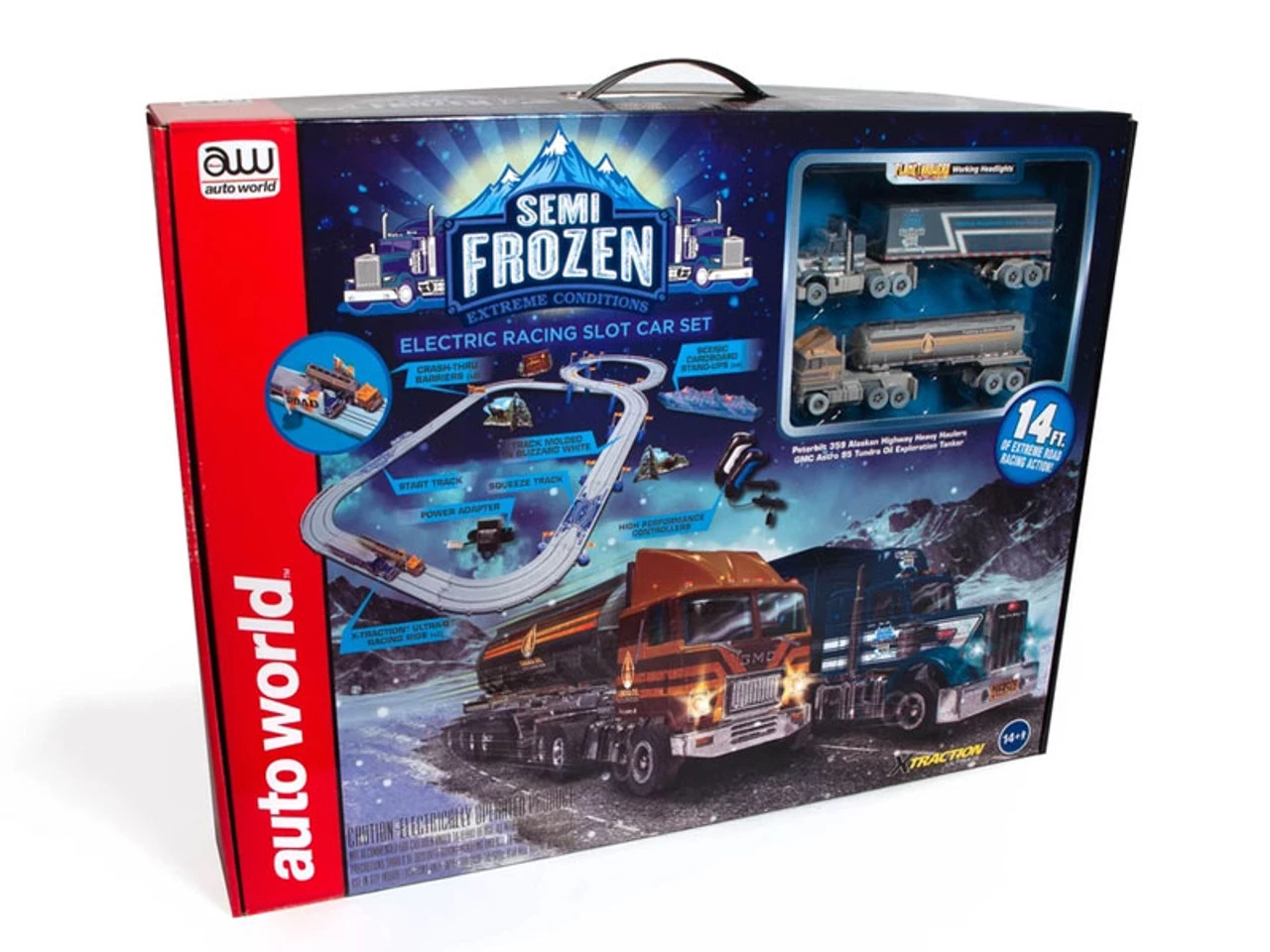 Auto World Semi-Frozen Extreme Conditions 14' HO Slot Car Set
